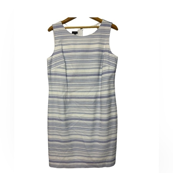Talbots Striped Blue/white Sleeveless Shift Zip Back Dress plus Size 16 - Picture 1 of 9